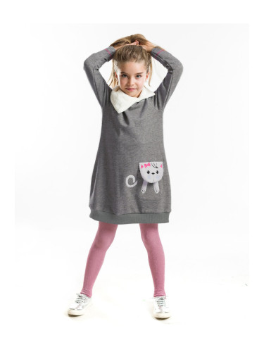 mshb&g Shawl Collar Cat Pocket Girl Dress