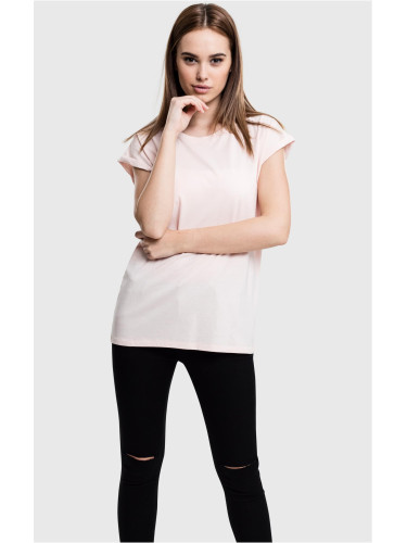 Women's T-shirt with extended shoulder pink