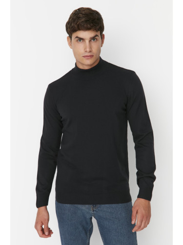 Trendyol Navy Blue Slim Fit Half Turtleneck Basic Knitwear Sweater