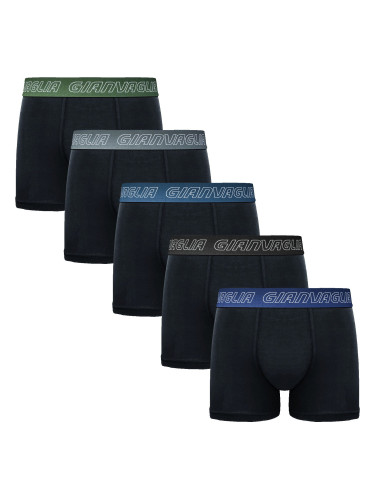 5PACK Men's Boxer Shorts Gianvaglia Black