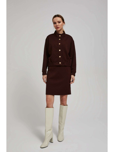 Кафява пола с ластик на талията