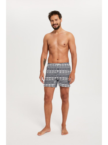 Men's boxer shorts Arctic - navy blue print