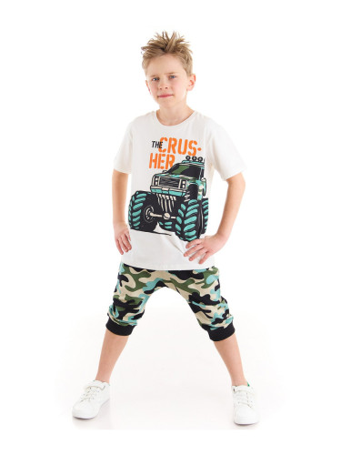 mshb&g Monster Car Boys T-shirt Capri Shorts Set