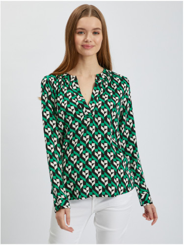 Orsay White-Green Women's Patterned Blouse - Women's