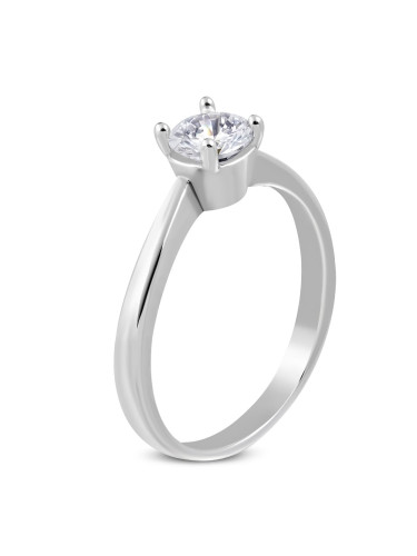 Surgical steel engagement ring CZ classic