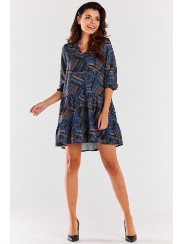 Awama Woman's Dress A469 Navy Blue