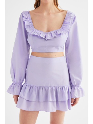 Trendyol Lilac Frill Detailed Top-bottom Set