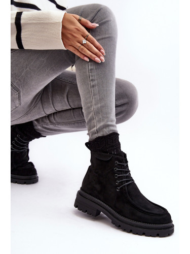 Boto Дамски ботуши Trapper с цип Черни Apolosi