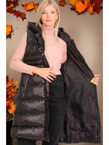 Z6757 DEWBERRY ДАМСКА ЖИЛЕТКА-ОБИКНОВЕНА ЧЕРНА