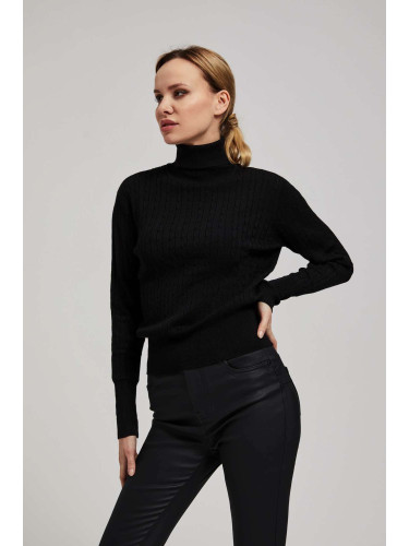 Marisse Thin Turtleneck Sweater, Black