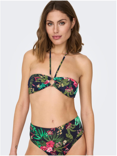 Green-blue women's patterned swimwear top ONLY Juliette - Women