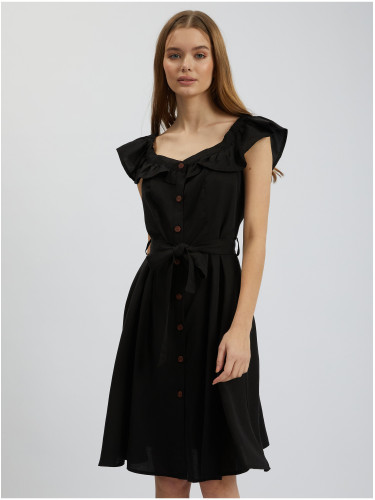 Orsay Black Women's Linen Dress - Women's