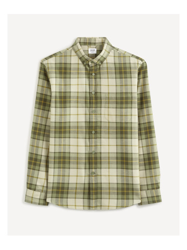 Celio Plaid Cotton Shirt - Mens
