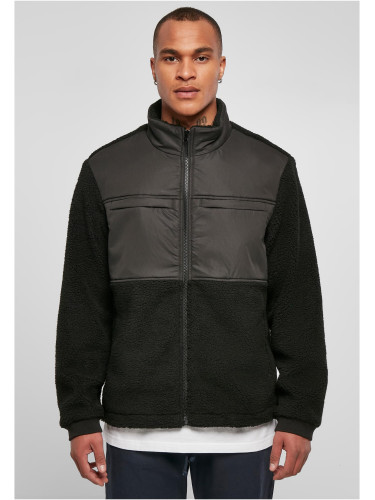Patched Sherpa jacket black