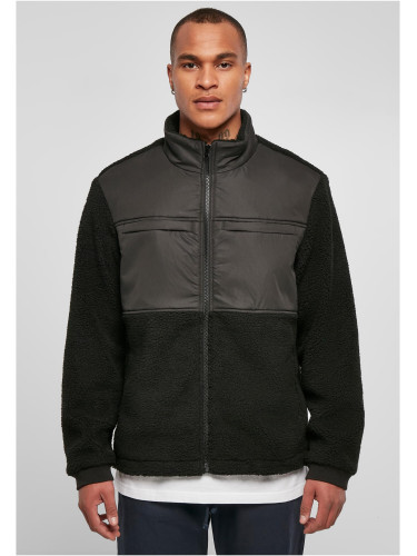 Sherpa patched jacket black