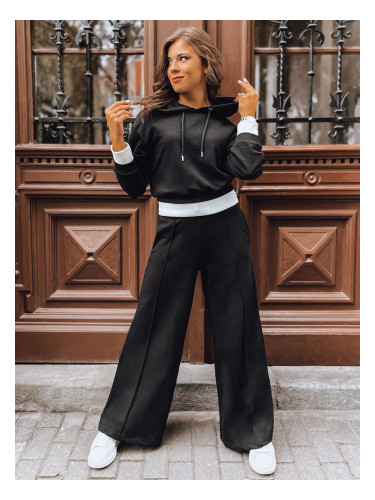 Zestaw damski spodnie wide led i bluza GALAXY GLOW czarny Dstreet