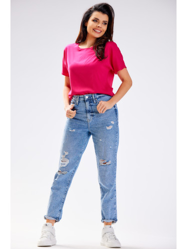Awama Woman's Blouse A588 Fuchsia