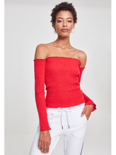 Women's Cold Shoulder Smoke L/S Fiery Red