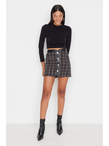 Trendyol Black Skirt With Woven Buttons