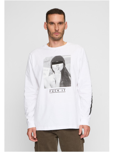 Men's long-sleeved T-shirt Fuck It white