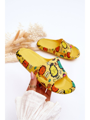 Children's lightweight foam slippers Lion Yellow Esther theme