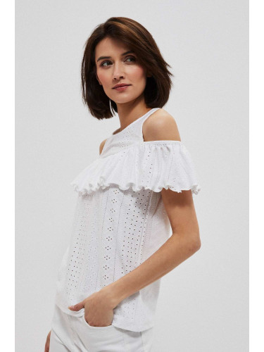 Marisse Cold arms blouse with a frill
