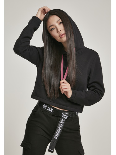 Women's contrasting drawstring with hood black