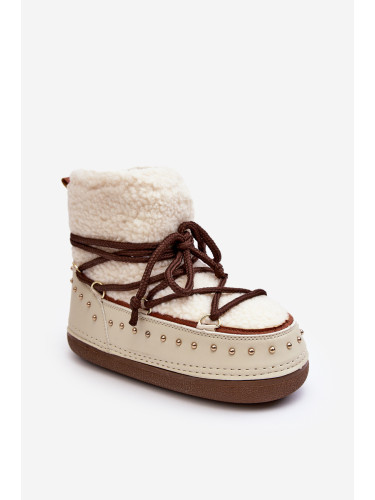 Boto Дамски подплатени ботуши за сняг Beige Rohes
