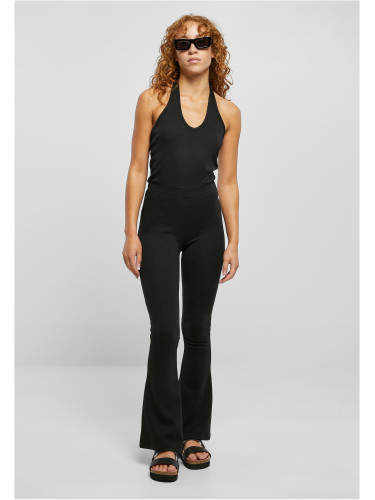 Women's stretch jumpsuit with neck lock in black