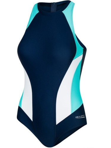 AQUA SPEED Дамски бански костюми Nina Navy Blue/White/Turquoise Pattern 42