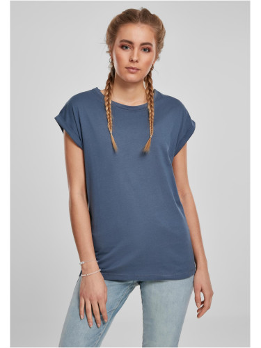 Women's T-shirt with extended shoulder vintageblue