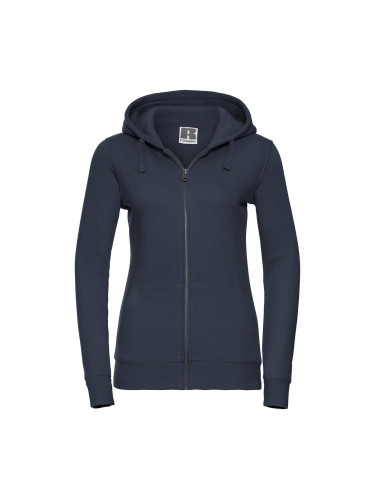 Navy blue women's sweatshirt with hood and zipper Authentic Russell