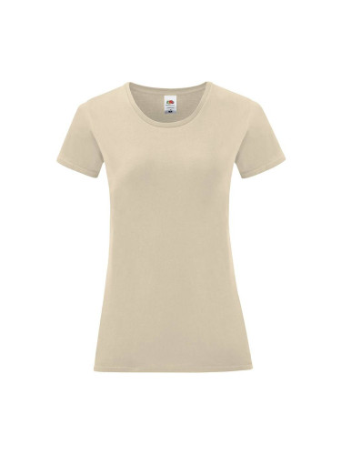 Beige Iconic women's t-shirt in combed cotton Fruit of the Loom