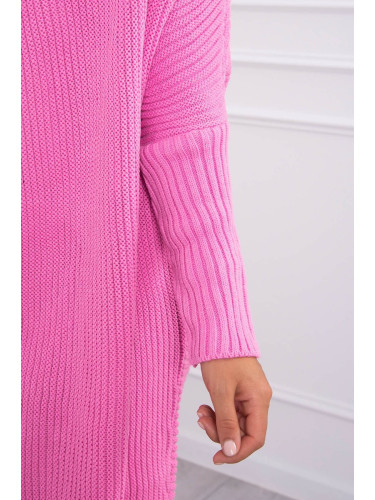 Прилеп ръкав пуловер светло розово
