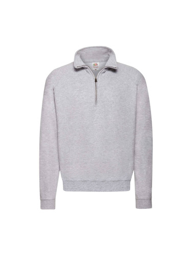 Grey Men's Sweatshirt Zip Neck Sweat Fruit of the Loom