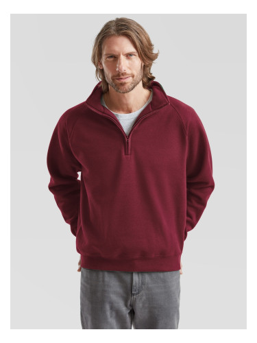 Burgundy men's sweatshirt Zip Neck Sweat Fruit of the Loom