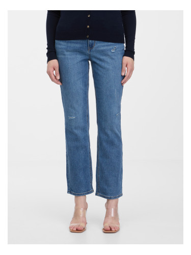 Orsay Navy Blue Women's Cropped Straight Fit Jeans - Ladies