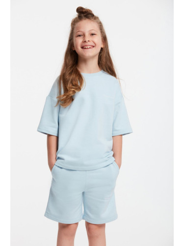 GRIMELANGE Bush Girl's Crew Neck Blue Tracksuit Set