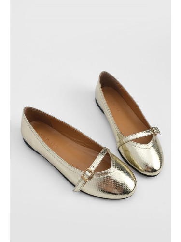 Златни балерини Marjin с презрамка