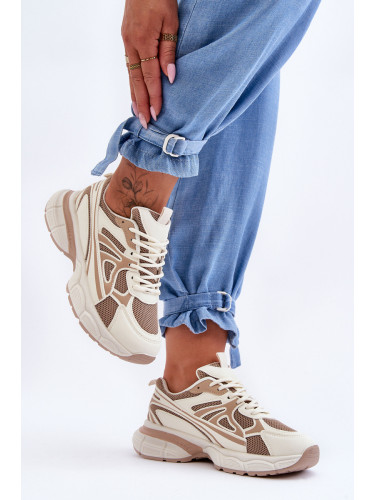 Boto Дамски спортни обувки с връзки Бежов Emare
