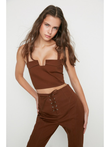 Trendyol Design Brown Strap Blouse