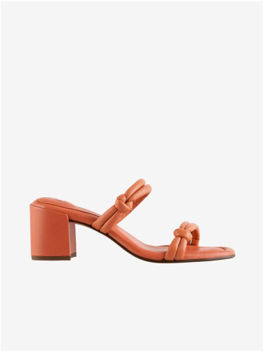 Women's orange leather heeled slippers Högl Grace