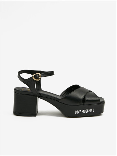 Black women's leather sandals Love Moschino - Women's