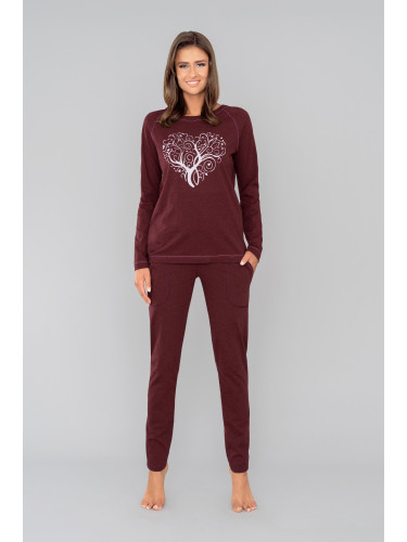 Women's pyjamas Hosta long sleeves, long trousers - burgundy