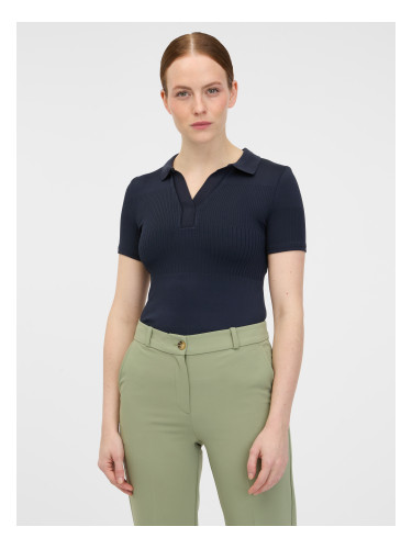 Orsay Navy Blue Women's Knitted Polo T-Shirt - Women's