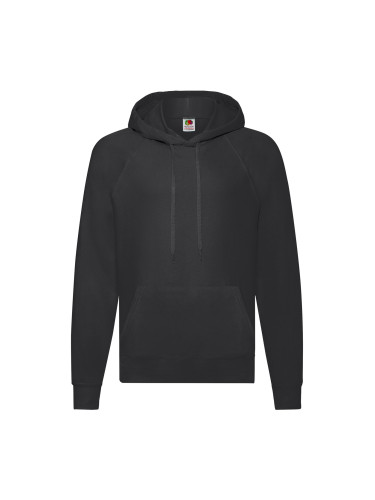 LCzarna bluza męska z kapturem Lightweight Hooded Sweat Fruit of the Loom