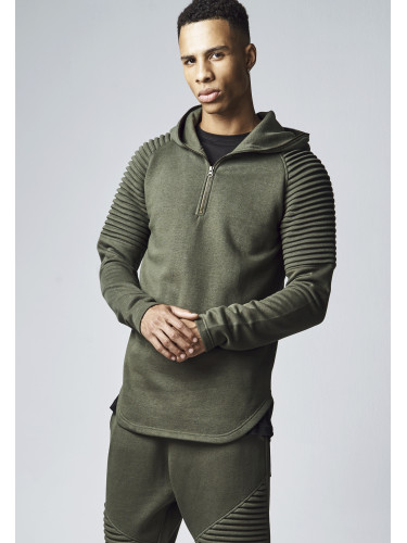 Pleated sleeves Terry Hoody olive