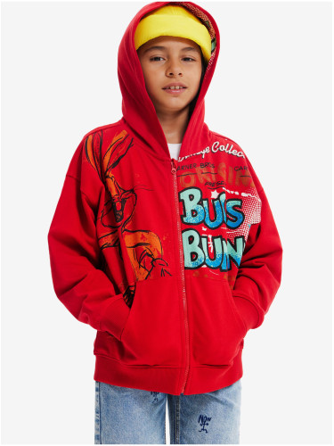 Red Kids Zippered Hoodie Desigual Bugs - Boys