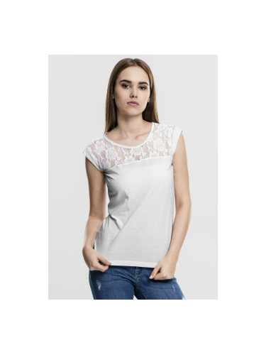 Women's T-shirt Top Laces white