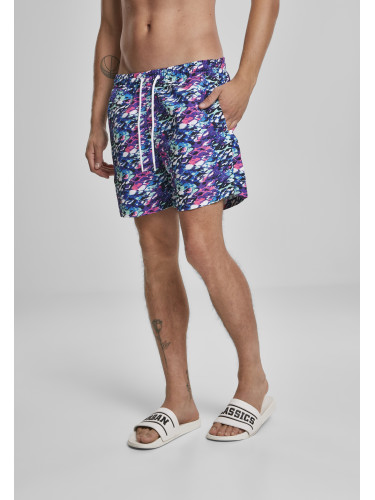 Мъжки цветен бански костюм в синьо-розово